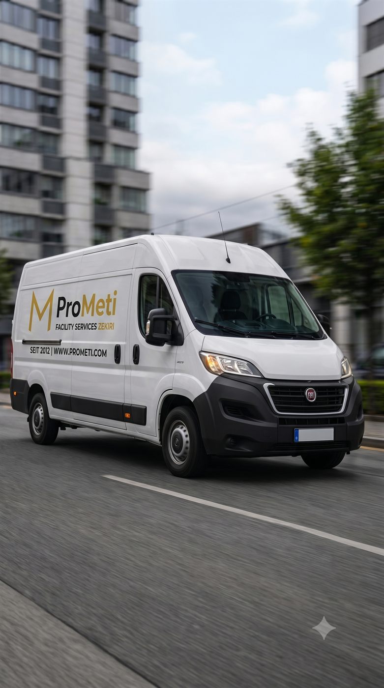 Lieferwagen von ProMeti Facility Services Zekiri für Transportdienste